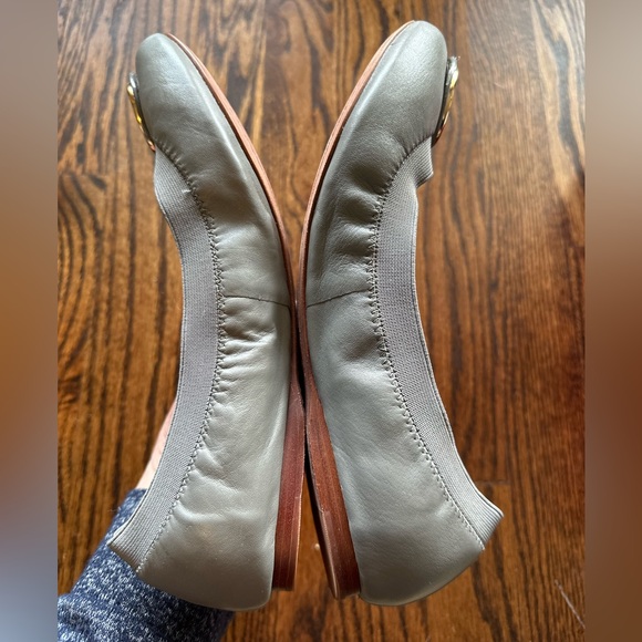 NIB Tory Burch Caroline 2 Leather Ballet Flats in Quarry Rock - Sz 9 - Picture 3 of 6